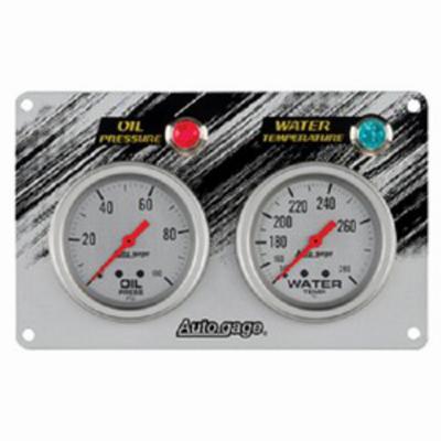 Auto Meter Autogage Mechanical Race Panels Oil Pressure/Water Temperature (Silver) - 7065